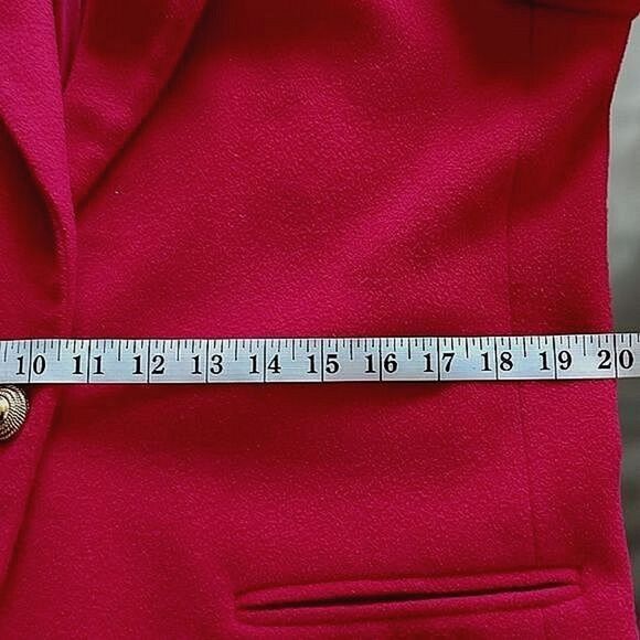 Vtg red wool cashmere blend single breasted blazer coat - Picture 9 of 14